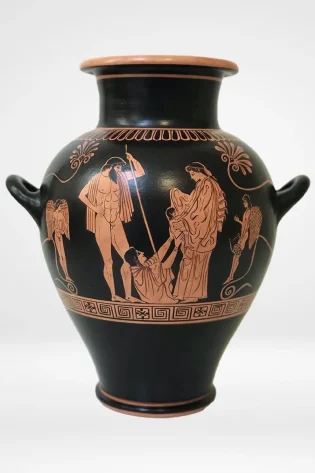 greek pottery hand made replica red figure stamnos the birth of erichthonios sjs prf 017