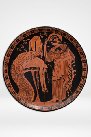 greek pottery hand made red figure wall plate jason and the golden fleece sjsdesigns0 1