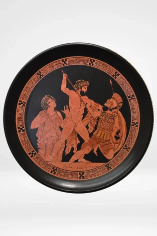 greek pottery hand made replica red figure wall plate battle of the giants sjsdesigns prf 009