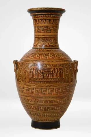 25cm geometric dipylon amphora greek pottery hand made replica sjs pgm 007