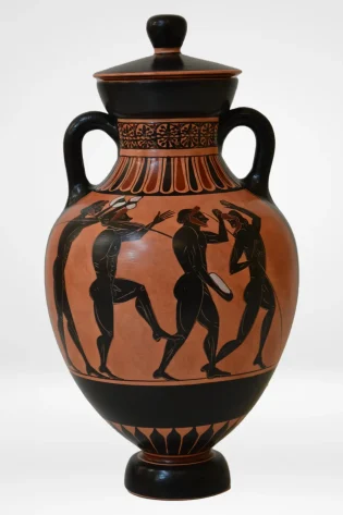 26cm panathenaic amphora black figure ancient athenian trophies sjs pbf 011