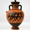 greek pottery hand made replica black figure amphora panathenaic games sjs pbf 001