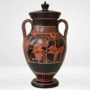 greek pottery hand made replica red and black figure bilingual amphora heracles taming cerberus sjs pbl 004