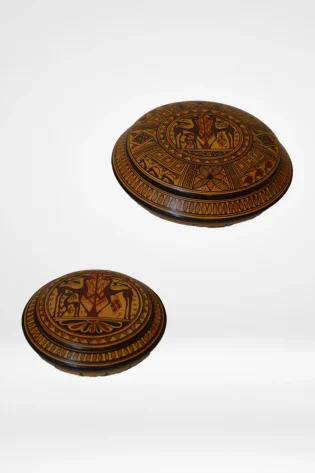 pixis geometric small and medium size greek pottery hand made replica pgm 017